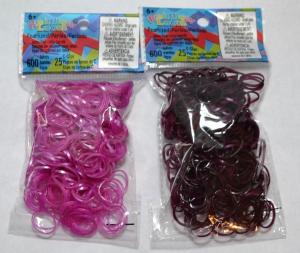 pearlized rainbow loom rubber band colors - hot pink and maroon - exclusively at Michaels